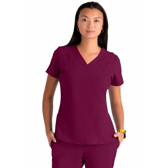 Barco One Women's 4-Pocket Princess Seam V-Neck Scrub Top - 5105
