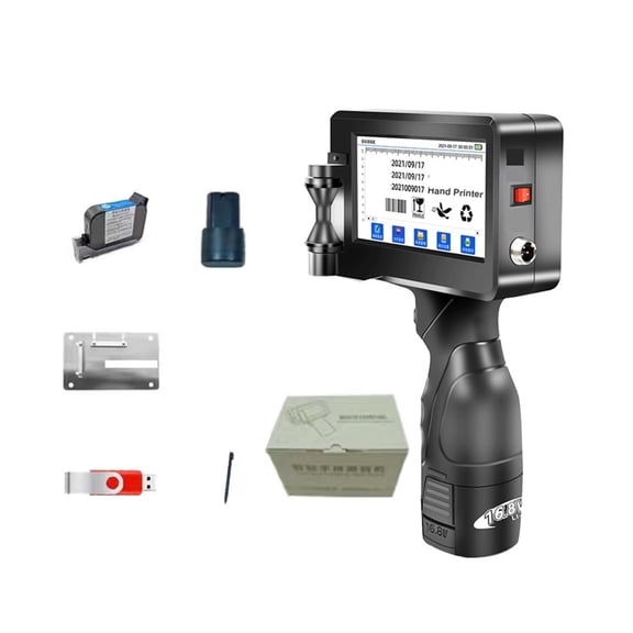 Barcode Hand Gun Printer 12.7mm Printing Height Portable Handheld Inkjet Printer Coding Machine ,Crisp Output