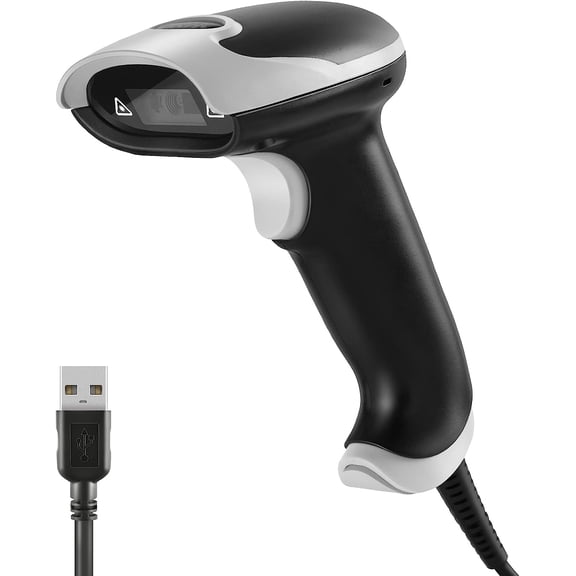 Barcode , Handheld USB Barcode Wired Connection Barcode Reader 1D 2D PDF417 QR Data Matrix Automatic Plug&Play Bar Code s for Desktop Store Supermarket Warehouse Library