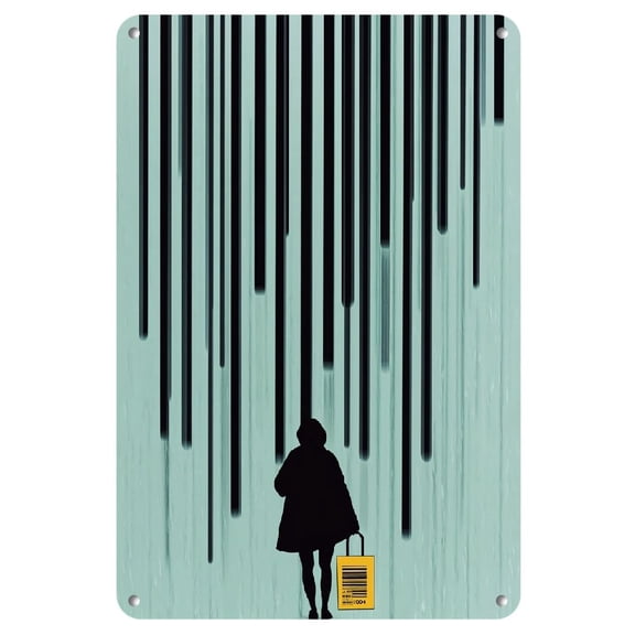 Barcode-Inspired Iron Art Painting, 8x12 inches - Durable Metal Wall Decor for Home & Office, Perfect for Room Decor