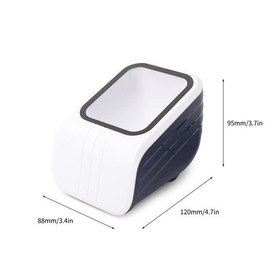 Barcode Scanner 1D 2D QR Code Reader with Voice Announcement USB Wired Hands-free Desktop Scanner for Retail Supermarket and Library