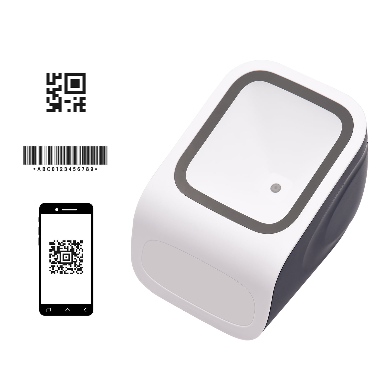 Barcode Scanner,Qr Scanner Hands-free 1d 2d Qr Play Compatible With Window Supermarket Retail Store Compatible With Window Hands-free Usb Wired Scanner Hands-free Usb 2d Qr Scanner Huiop