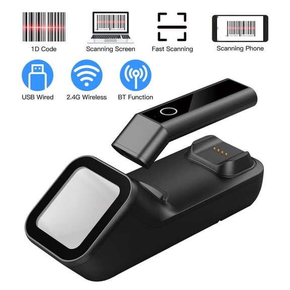 Barcode Scanner,Scanner Handheld 1d 3-in-1 Scanner Handheld 1d Bar Code Usb Wired With Support Bt Usb Compatible With Windows Handheld 1d Bar Windows Android Ios Hxber Black Support 1D Code