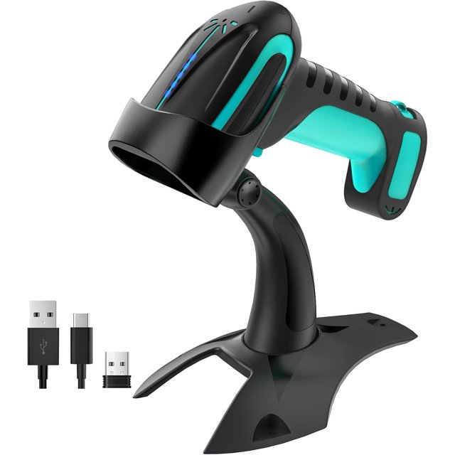 Barcode Scanner Wireless 2D QR with Stand Pro Version Battery Level
