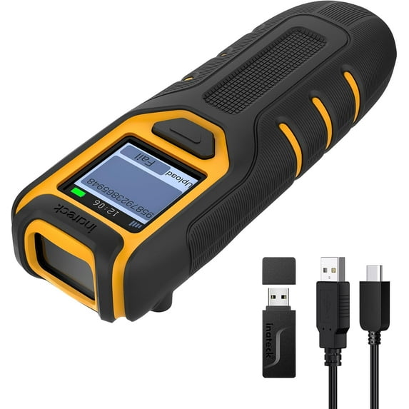 Barcode Scanner Wireless,Portable Bluetooth Barcode Scanner with Screen,1D 2D QR Code Scanner Kabellos 2.4GHz,Handscanner with APP and SDK, BCST-47
