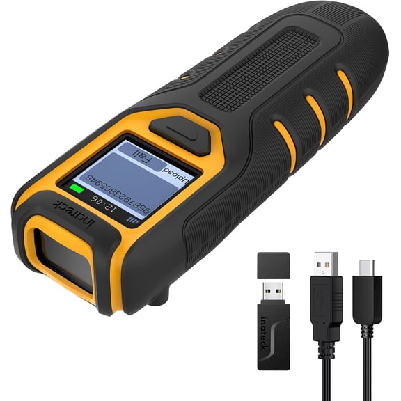 Barcode Scanner Wireless,Portable Bluetooth Barcode Scanner with Screen,1D 2D QR Code Scanner Kabellos 2.4GHz,Handscanner with APP and SDK, BCST-47