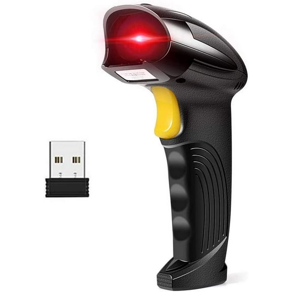 Barcode Scanner Wireless, USB Quick Laser Barcode Scanner Reader (Lector De Codigo De Barras), Handheld Barcode Reader Scanner for Library Book, Warehouse Inventory, Store