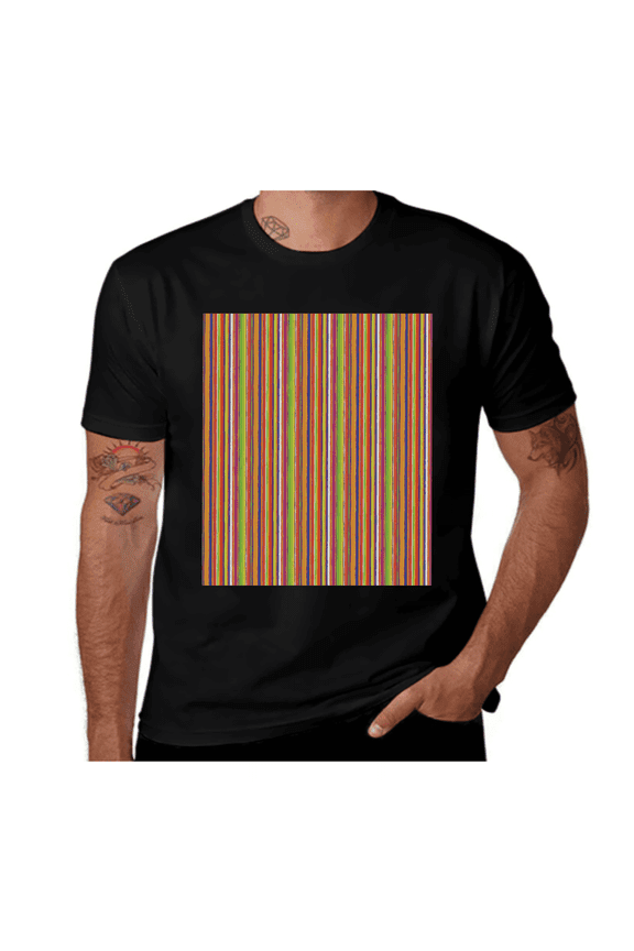 Barcode Style Lines-Stripes-Multicolor Casual Streetwea Everyday Tshirt Comfortable Wear tee shirt