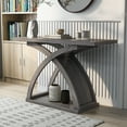 thumbnail image 1 of Barcroft 1-Shelf Wood Distressed Gray Sofa Table, 1 of 6