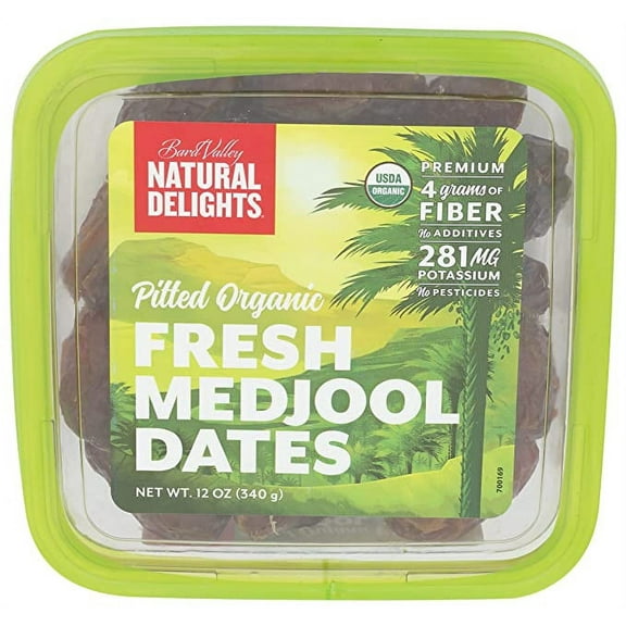 Bard Valley, Dates Medjool Pitted Organic, 12 Ounce - Pack Of 12