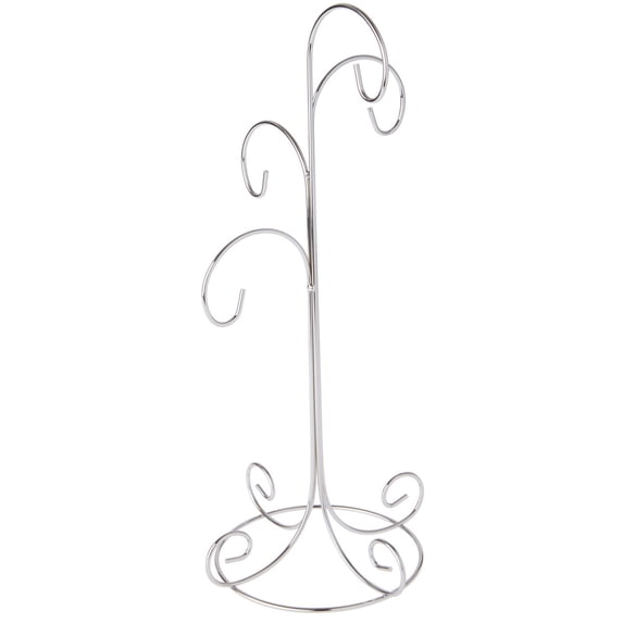 Bard's 4 Tiered Silver Ornament Stand, Tree, 14" H x 6.75" W x 6.75" D