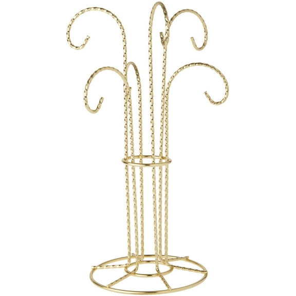 Bard's 6 Arm Gold-toned Ornament Stand, 12" H x 6" W x 6" D