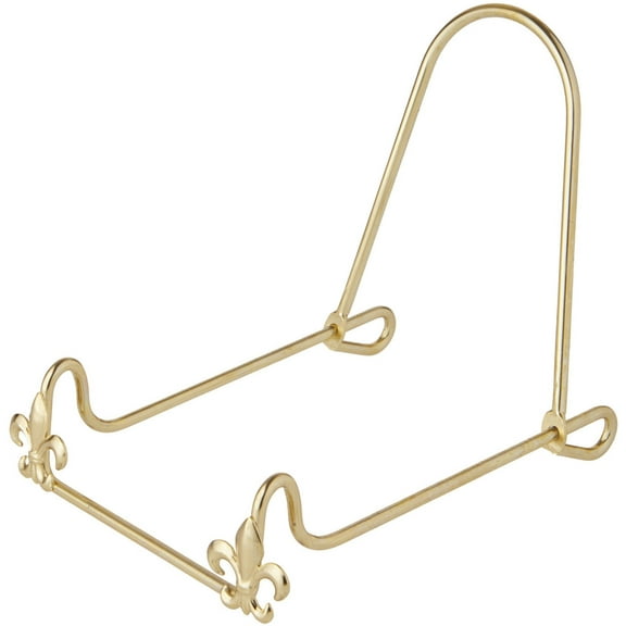 Bard's Adjustable Brass Metal Easel, Fleur de Lis, 5" H x 4" W x 5" D, Pack of 6