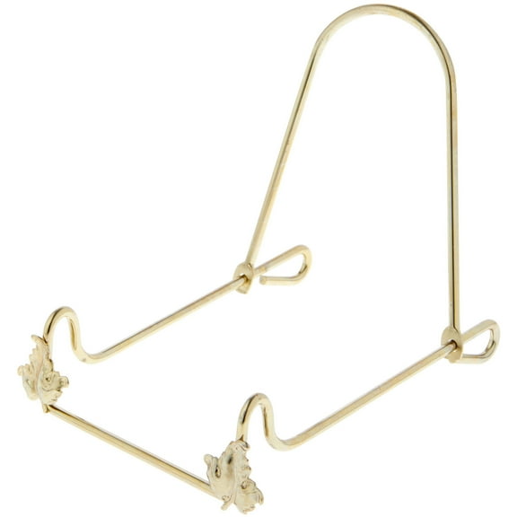 Bard's Adjustable Brass Metal Easel, Leaf, 5" H x 4" W x 5" D, Pack of 2