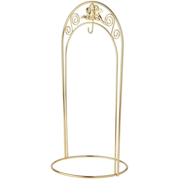Bard's Arched Gold-toned Ornament Stand, Large Angel, 12.25" H x 6" W x 6" D