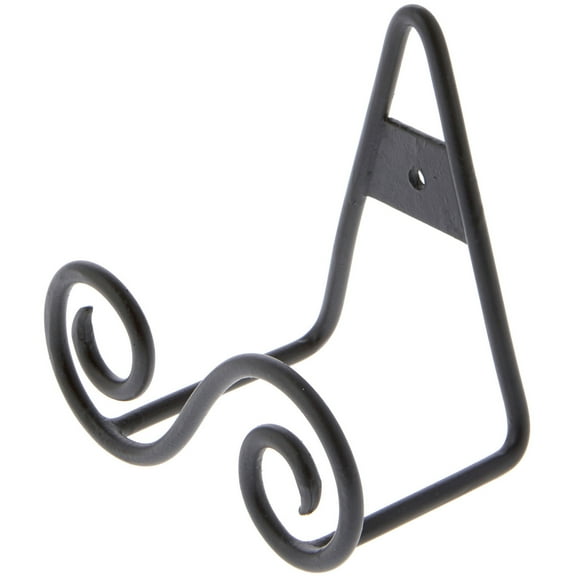 Bard's Black S-Shaped Wall Mountable Display Easel Stand, 3.5" H x 3.75" W x 2.5" D, Pack of 2