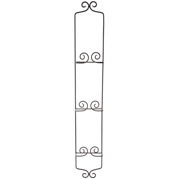 Bard's Black Wrought Iron Wall Mountable Vertical Hanger for 3 Plates, 39" H x 6" W x 2" D (For 8.5"-10" Plates), Pack of 3