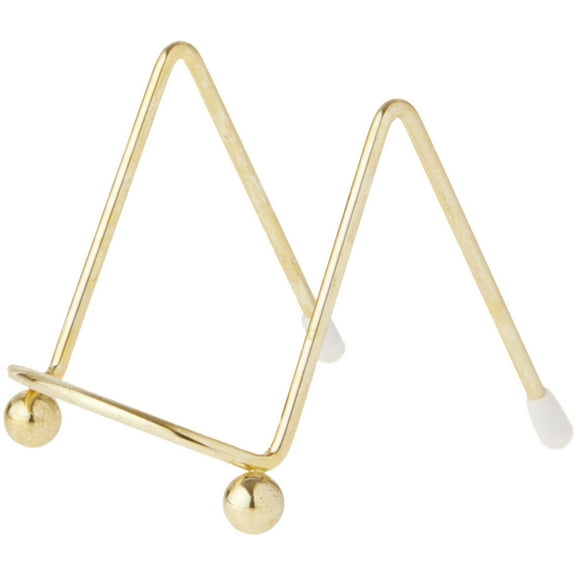 Bard's Brass Wire Easel for Small, Flat Items, 2.5" H x 2.25" W x 3.25" D, Pack of 12