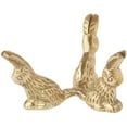 thumbnail image 1 of Bard's Brass toned Egg Stand/Holder, Rabbits, 2.125" Diameter, 1 of 4