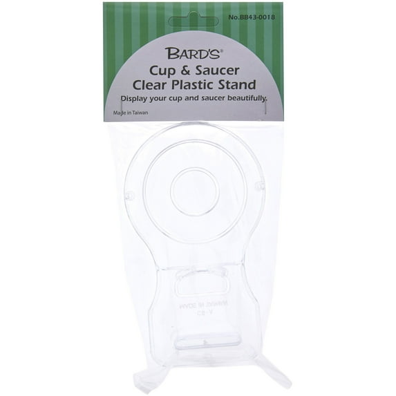 Bard's Clear Cup and Saucer Stand, 2" H x 2.5" W x 5.5" D, Pack of 6