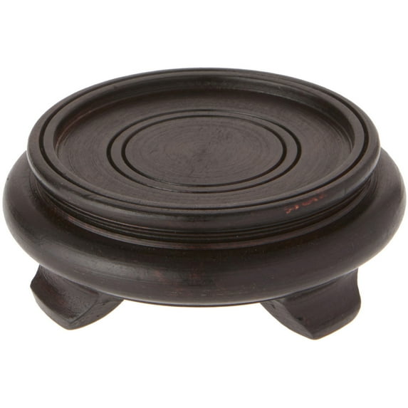 Bard's Dark Wood Decorative Base, 1.625" H x 4.75" W x 4.75" D (3.5" Display Diameter)