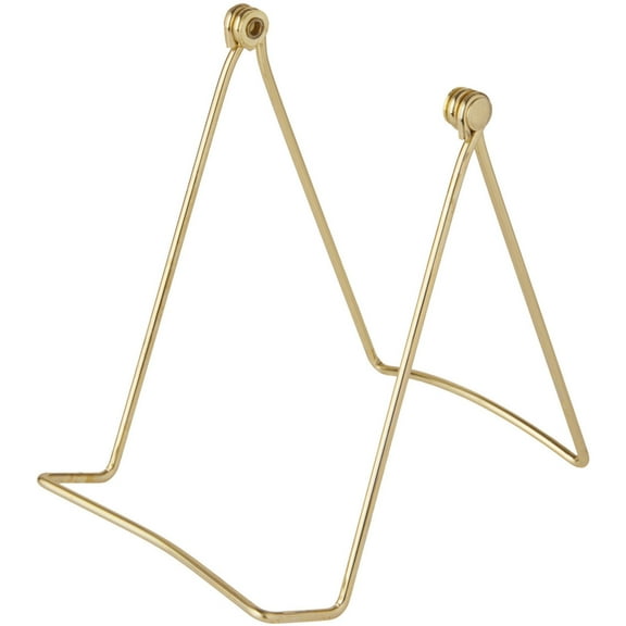 Bard's Folding Gold Wire Easel Stand, 6" H x 4.25" W x 6.25" D