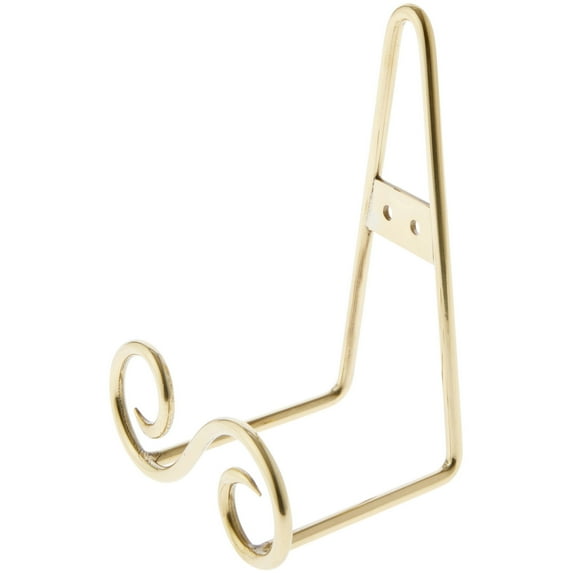 Bard's Gold-toned S-Shaped Wall Mountable Display Easel Stand, 6.5" H x 5" W x 3.5" D, Pack of 3