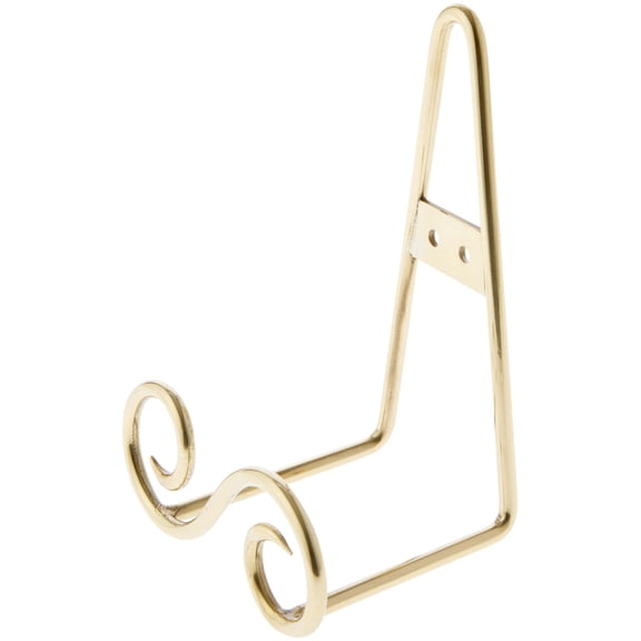 Bard's Gold-toned S-Shaped Wall Mountable Display Easel Stand, 6.5" H x 5" W x 3.5" D, Pack of 3