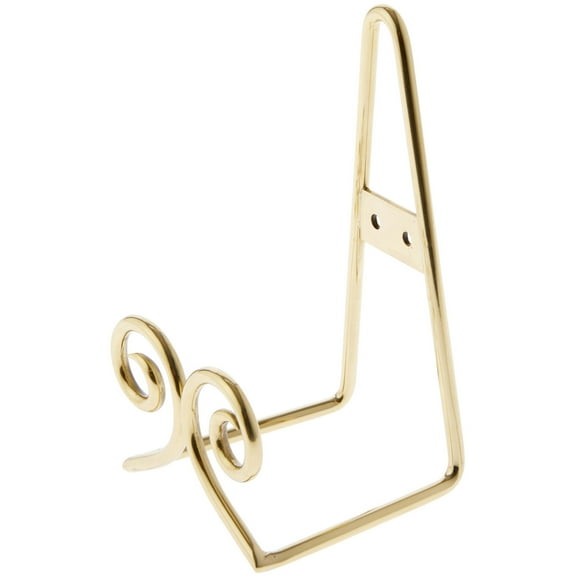 Bard's Gold-toned Twin Scroll Wall Mountable Display Easel Stand, 6.5" H x 4" W x 3.5" D, Pack of 6