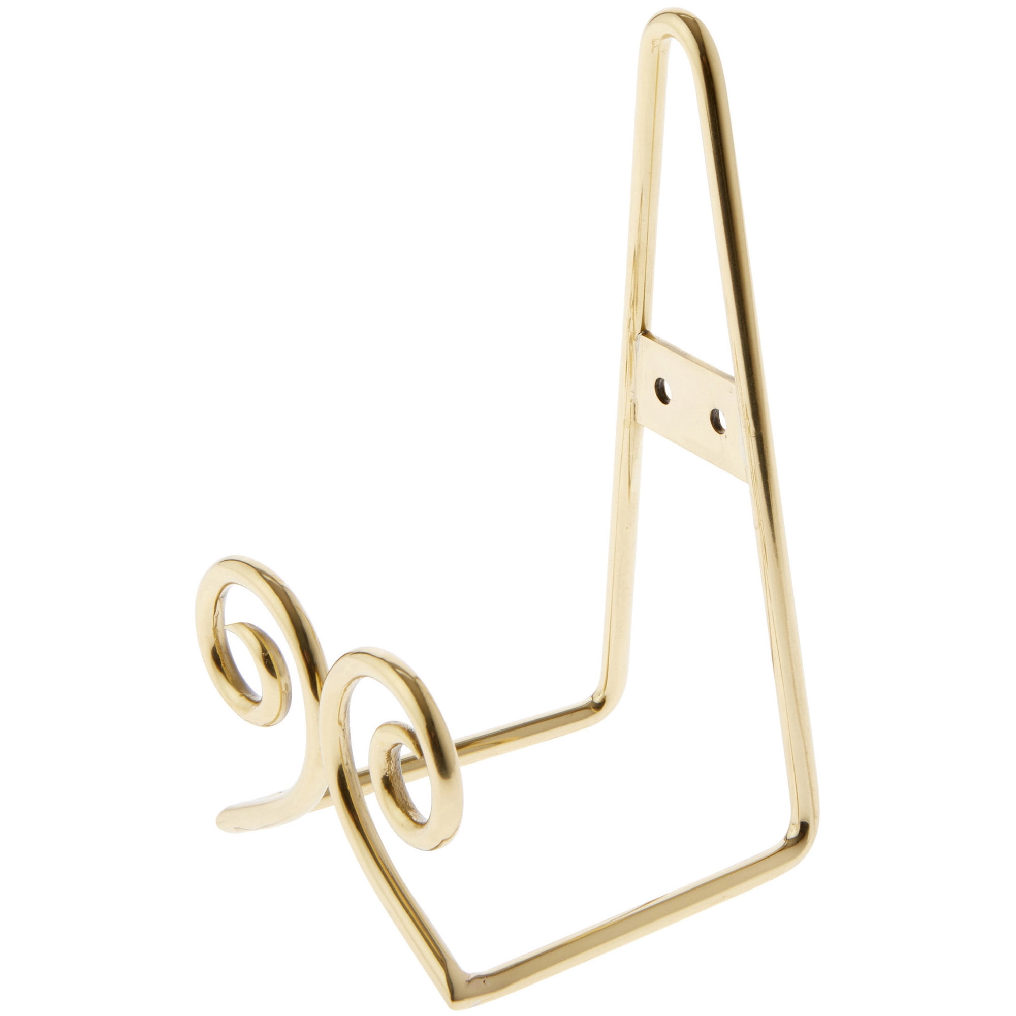 Bard's Gold-toned Twin Scroll Wall Mountable Display Easel Stand, 6.5" H x 4" W x 3.5" D