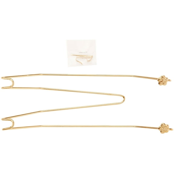 Bard's Gold-toned Wall Mountable Plate Hanger, 7.25" H x 2" W x 1.25" D (For Plates 7" - 9.5"), Pack of 2