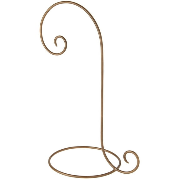 Bard's Gold-toned Wrought Iron Ornament Stand, 16" H x 7.5" W x 10" D