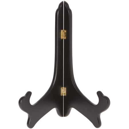 Bard's Hinged Black MDF Wood Plate Stand, 11" H x 8.5" W x 6" D (For 10" - 14" Plates), Pack of 6