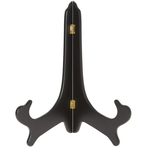 Bard's Hinged Black MDF Wood Plate Stand, 14" H x 11" W x 8" D (For 13" to 17" Plates)
