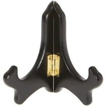 Bard's Hinged Black MDF Wood Plate Stand, 4" H x 5" W x 3" D (For 3.5" - 5" Plates), Pack of 12