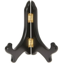 Bard's Hinged Black MDF Wood Plate Stand, 5" H x 5.75" W x 3.75" D (For 5" - 7.5" Plates), Pack of 3
