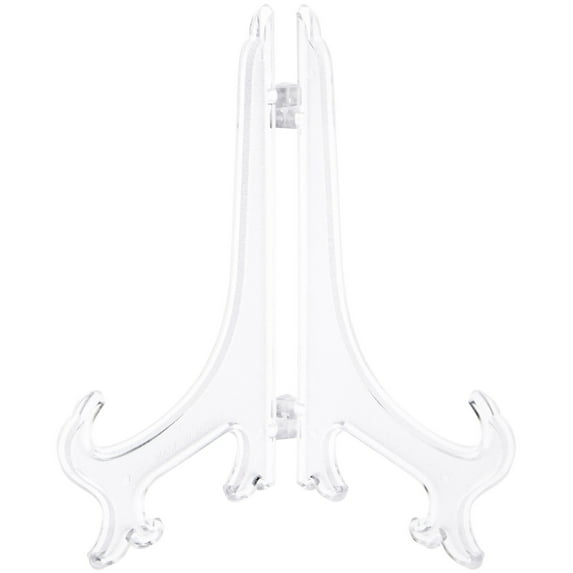 Bard's Hinged Clear Plastic Plate Stand, 7" H x 5.5" W x 4.5" D (For 7" - 8.5" Plates), Pack of 6