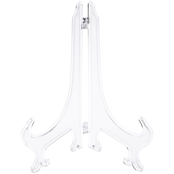 Bard's Hinged Clear Plastic Plate Stand, 9" H x 7" W x 6" D (For 9" - 10.5" Plates)
