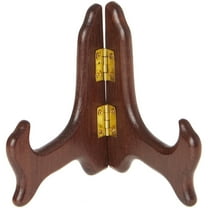 Bard's Hinged Medium Wood Plate Stand, 4" H x 5" W x 3" D (For 3.5" - 5" Plates), Pack of 12