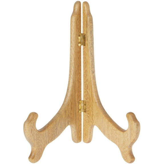 Bard's Hinged Medium Wood Plate Stand, 9" H x 7.25" W x 5" D (For 9" - 10.5" Plates), Pack of 3