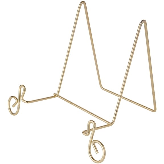 Bard's Music Note Scroll Gold-toned Wire Easel Stand, 5" H x 6.5" W x 5" D, Pack of 3