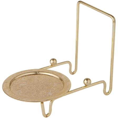 Bard's Ornate Shiny Gold-toned Cup and Saucer Stand, 3" H x 2.75" W x 4" D