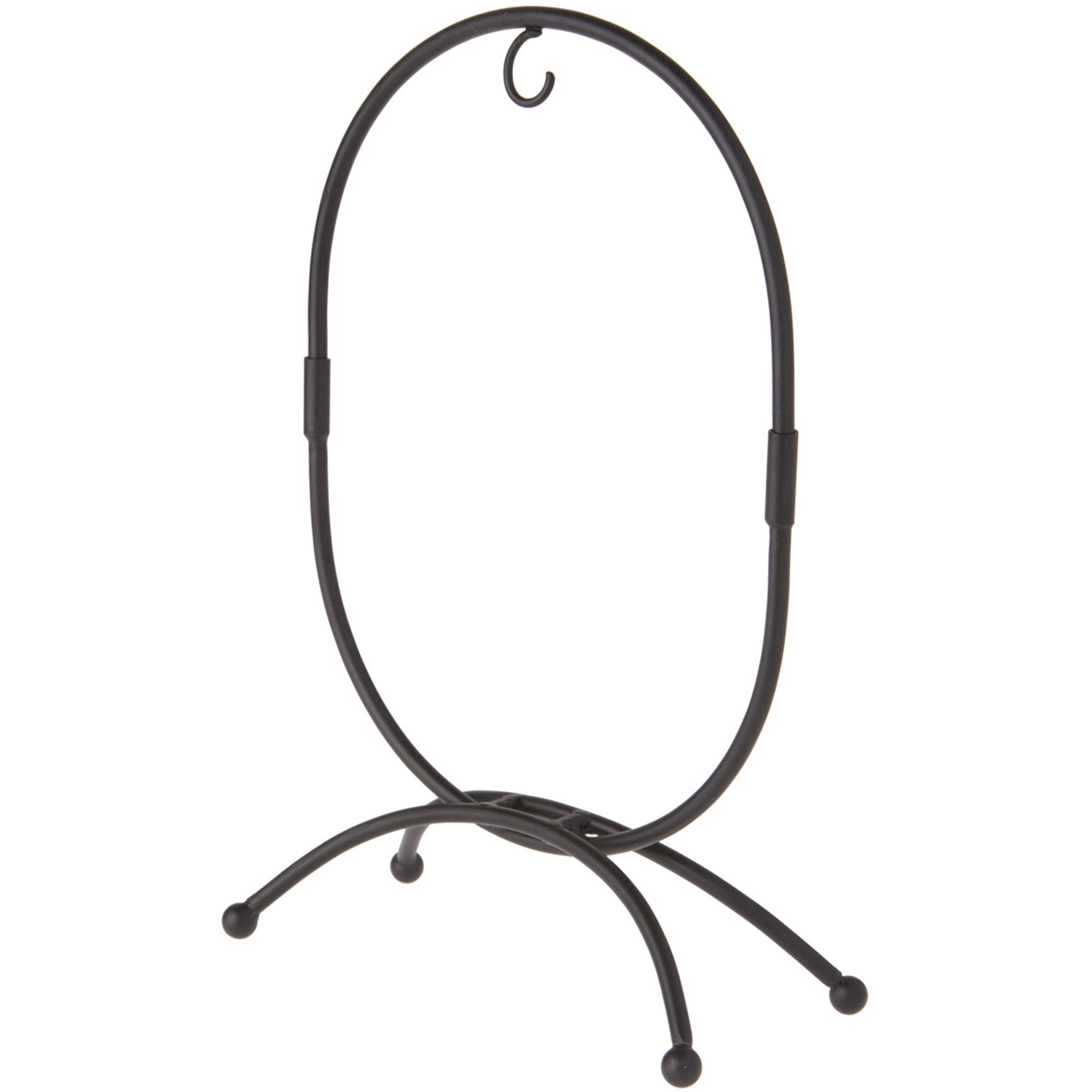 Bard's Oval Shaped Black Wrought Iron Ornament Stand, 11