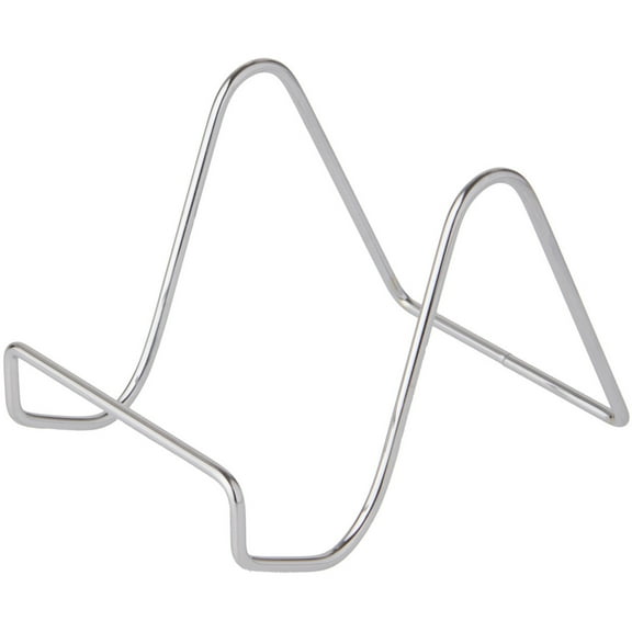 Bard's Plain Silver Wire Easel Stand, 3" H x 3" W x 4.5" D, Pack of 3