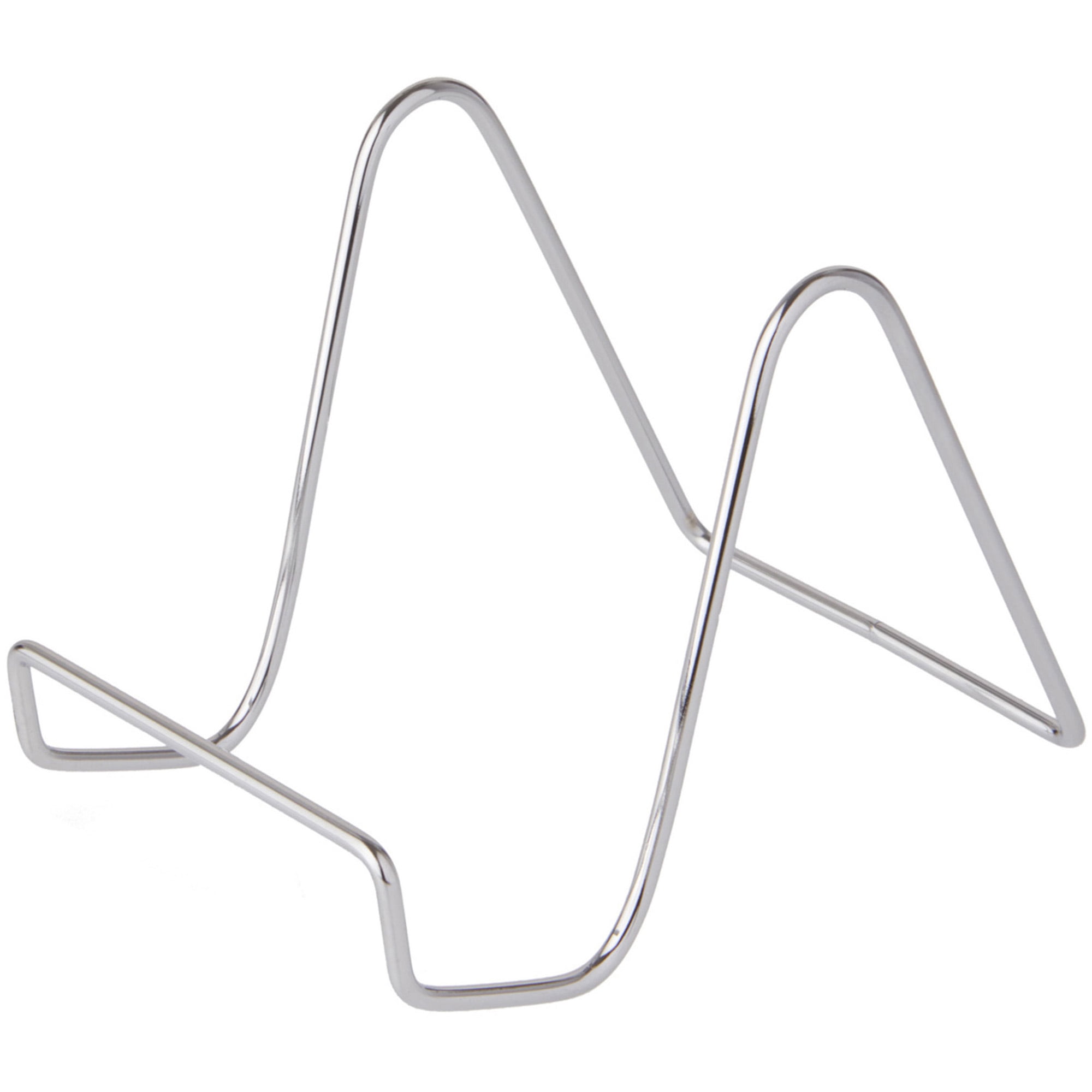 Bard's Plain Silver Wire Easel Stand, 4" H x 3.5" W x 5.5" D, Pack of 6