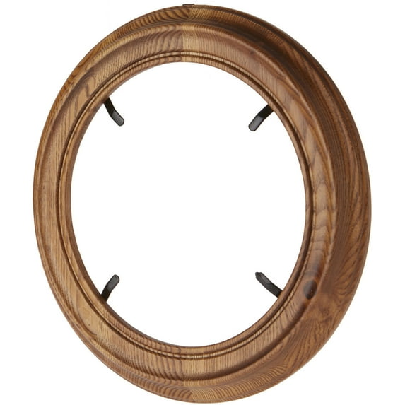 Bard's Red Oak Finish Round Wall Mountable Plate Frame, 11.25" H x 11.25" W x 0.5" D (For 8.25" - 9.25" Plates)