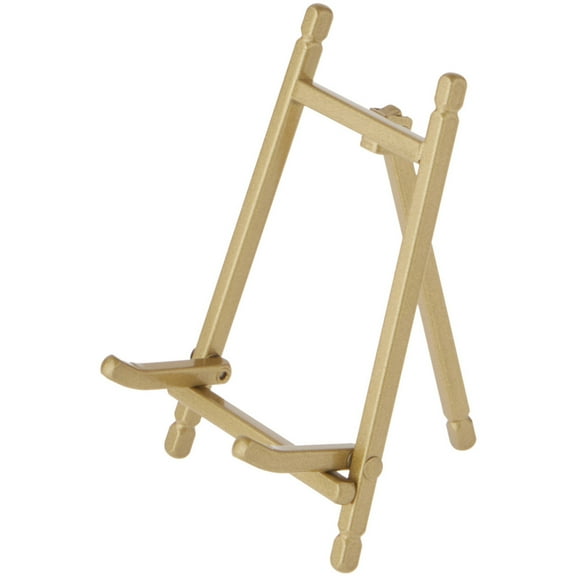 Bard's Satin Gold-toned Metal Easel, 5" H x 3.375" W x 3.5" D, Pack of 2