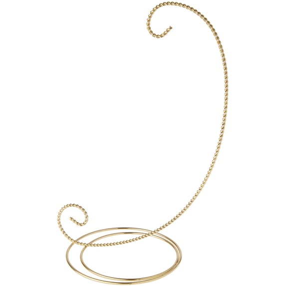 Bard's Scroll Gold-toned Ornament Stand, Large, 11.75" H x 6" W x 6" D, Pack of 2