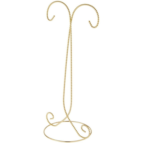 Bard's Twisted 2 Tier Gold-toned Ornament Stand, 14" H x 6.5" W x 5.25" D