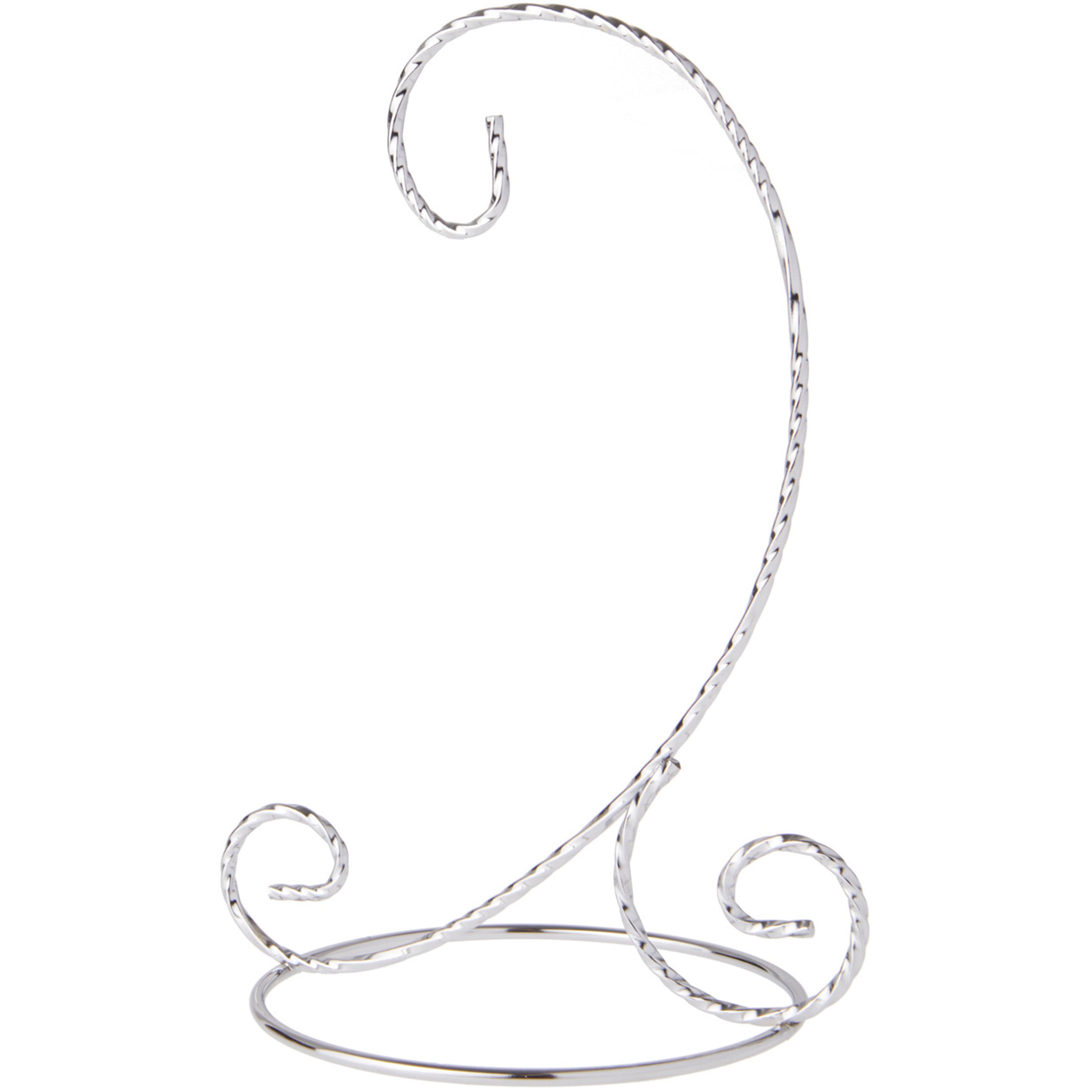 Bard's Twisted Silver Ornament Stand, Small, 7" H x 5.125" W x 5.125" D